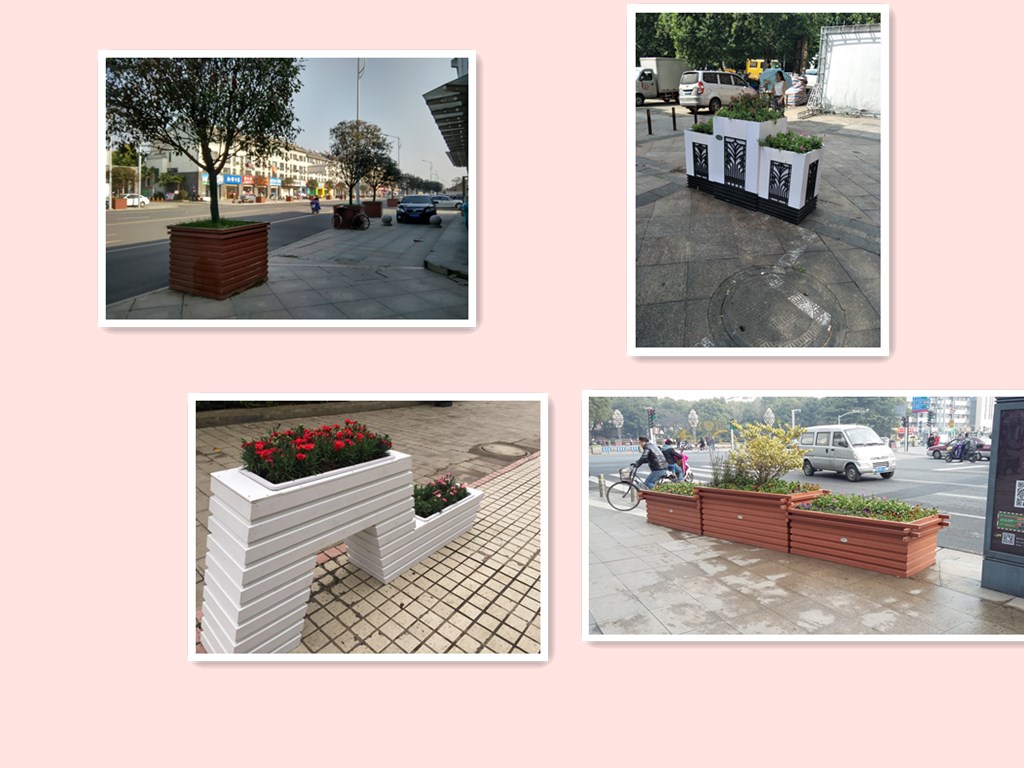 人行道、行道樹花箱效果圖