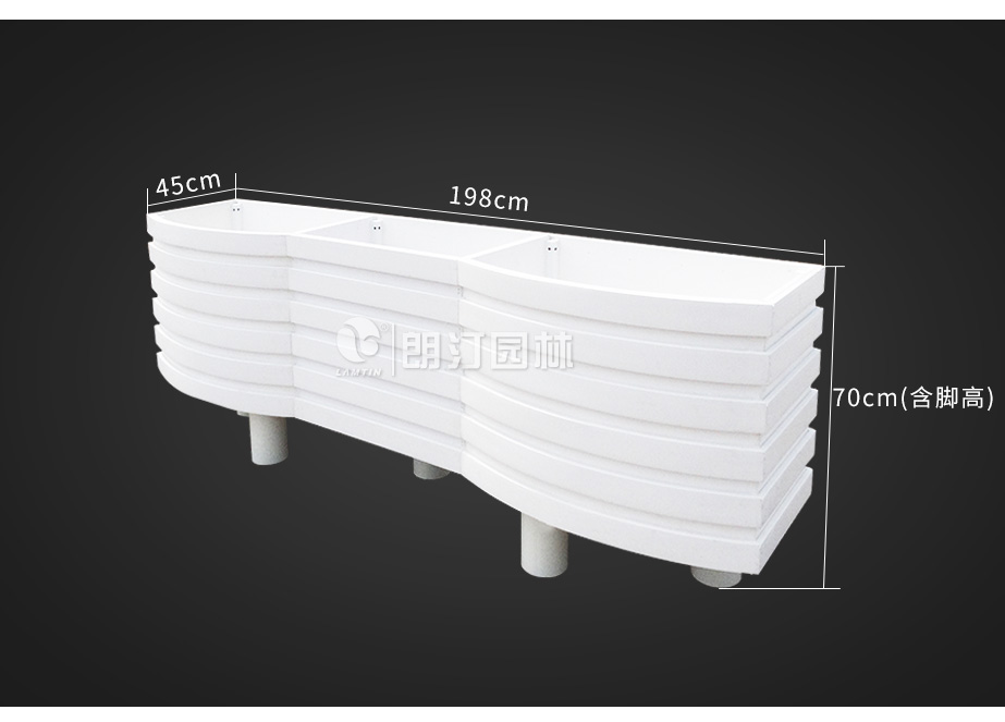 波浪藝術(shù)花箱尺寸信息