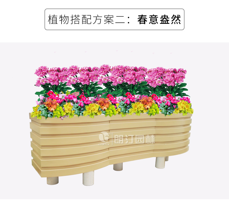 波浪藝術(shù)花箱植物搭配方案春意盎然