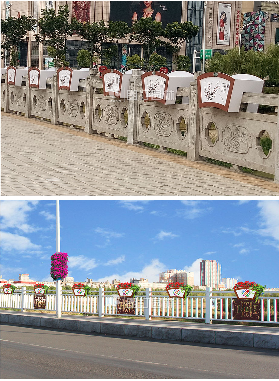 扇形UV畫藝術花箱案例