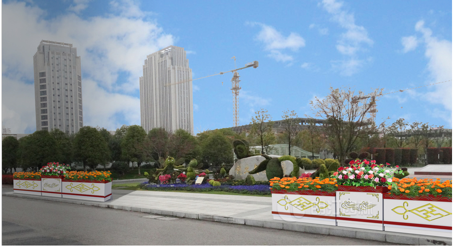 pvc戶外組合藝術花箱案例