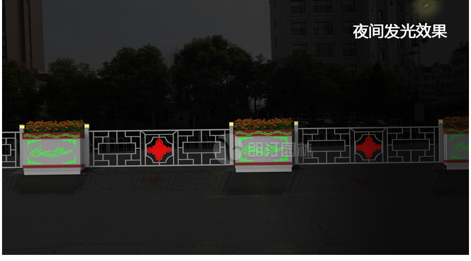 夜間發(fā)光智慧花箱夜間效果圖