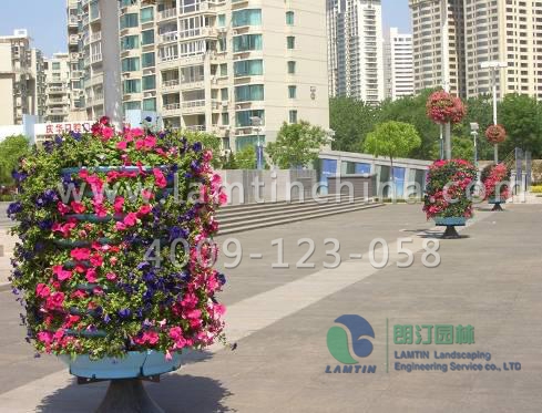 燈桿綠化花盆